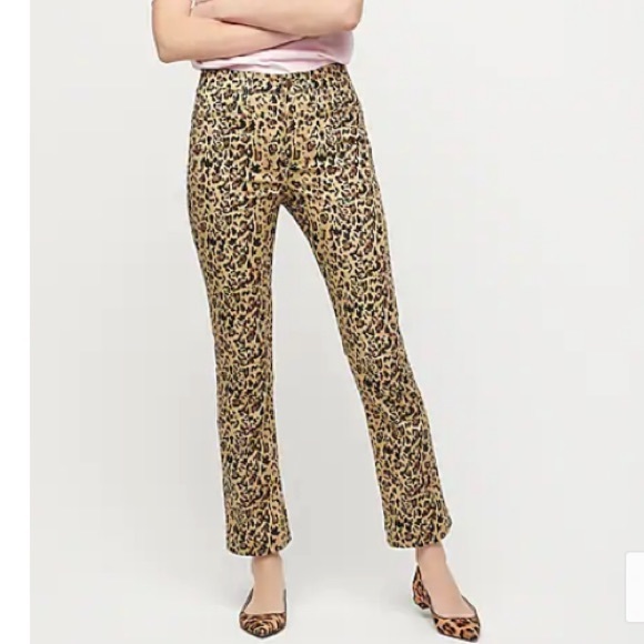 J. Crew Pants - J. Crew kickout tan black leopard print crop pants
